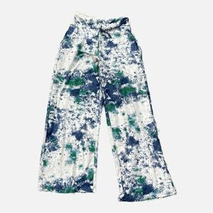 Blue and Green Tie-Dye Wide-Leg Pants - like new!